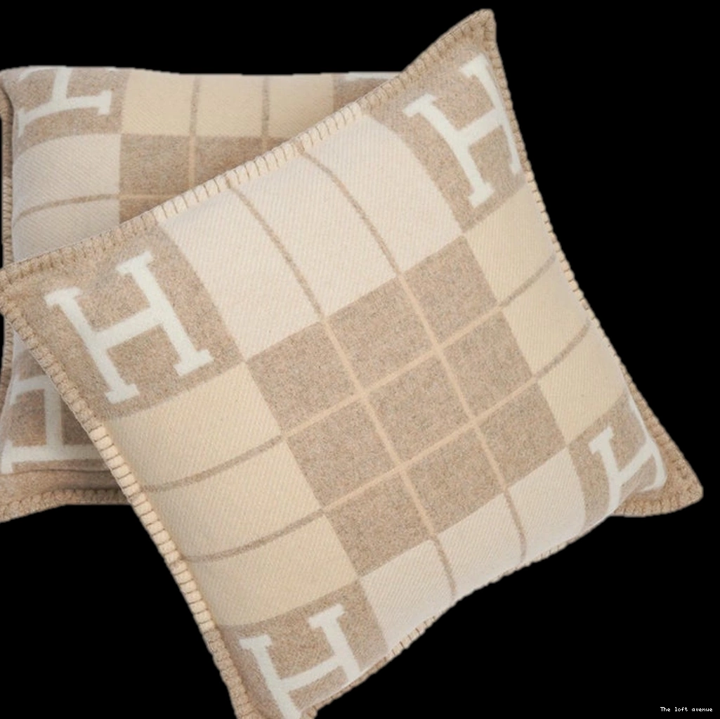 STRIPE HERMES PILLOW WOOL THROW 0709